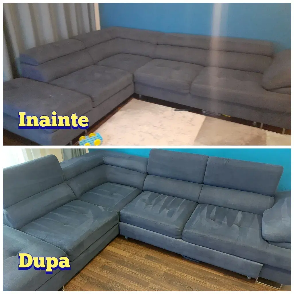 inainte si dupa curatare spalare si igienizare canapele in oradea cleanspot