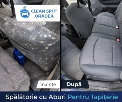 Curățare tapiterie auto Oradea înainte și după cu aburi – rezultate profesionale CleanSpot