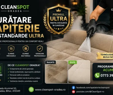 Curățare profesională tapițerie și canapele în Oradea realizată de CleanSpot