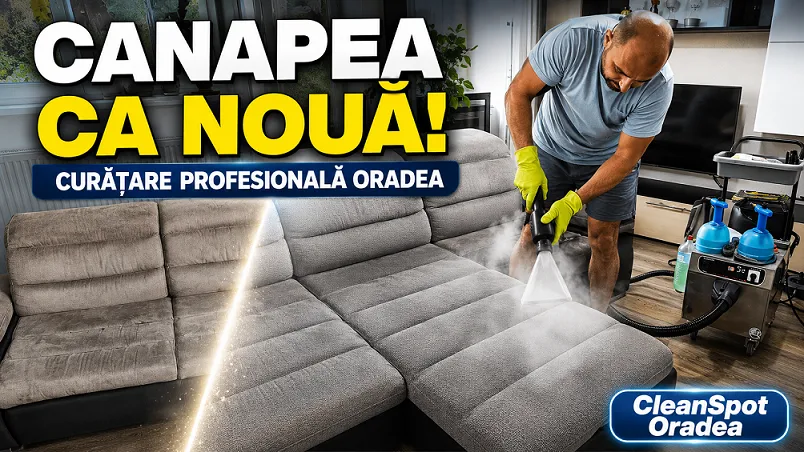 Comparație dintr-o curățare profesională de canapea în Oradea